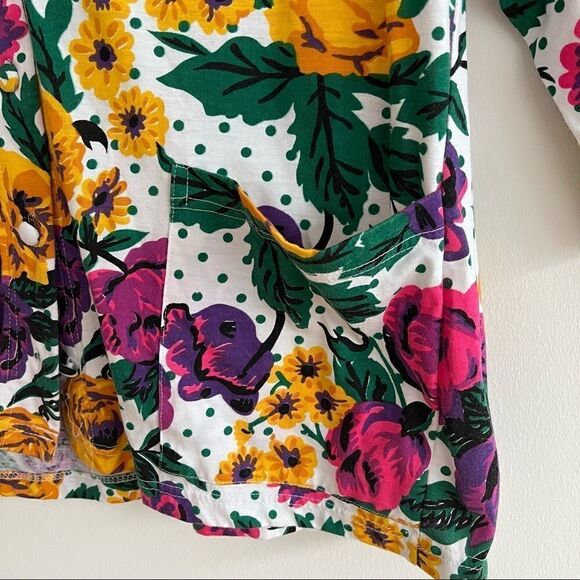 Vintage Floral and Polka Dot Tunic Blazer Top - Picture 5 of 6